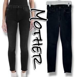 Mother The Looker Ankle Fray Jeans Not Guilty Dark Wash Womens Size 26